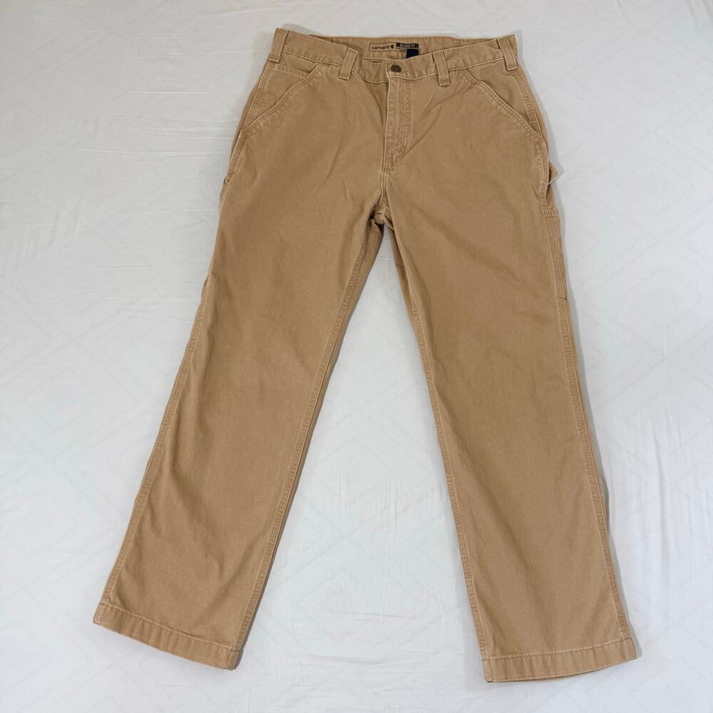 Carhartt B324 DKH Relaxed Fit Twill Utility Carpenter Work Pants Mens 34x30 Tan